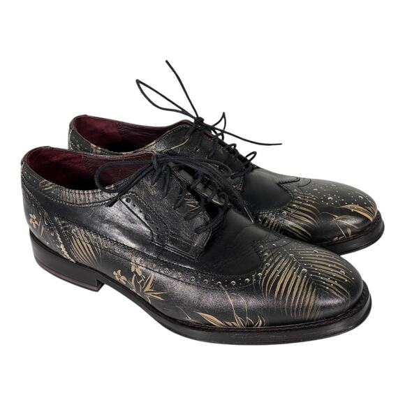 TED BAKER TROPICAL WINGTIP SHOES MISMATCH SIZES 9 RIGHT, 9.5 LEFT - Picture 1 of 9